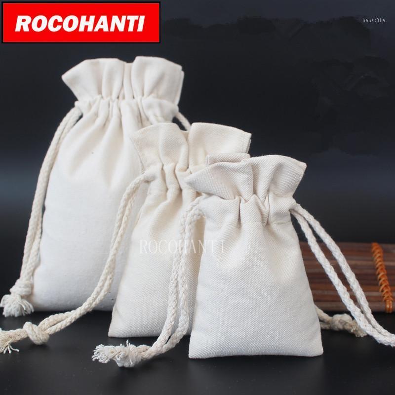 

25PCS Custom Eco Friendly Cotton Canvas Drawstring Bag With Logo Printing , Small and Big size Cloth Gift Bags Package1