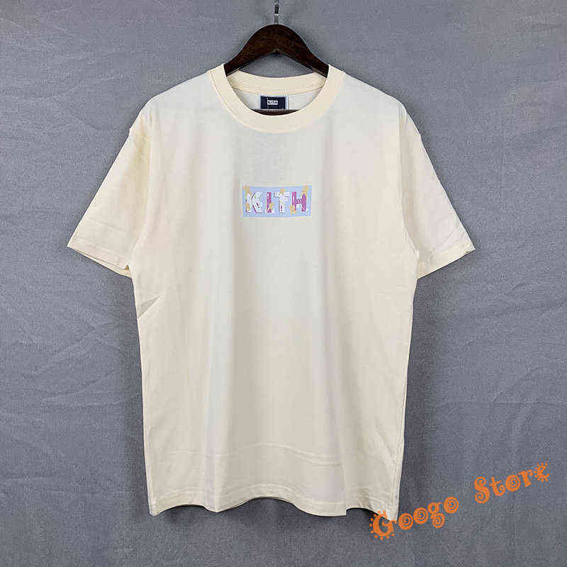 

2022 Casual Daily Men Women 1:1 Kith Oversized T-shirt Classic Colored Letters KITH BOX TEE Summer Style Top Short Sleeve AA220308