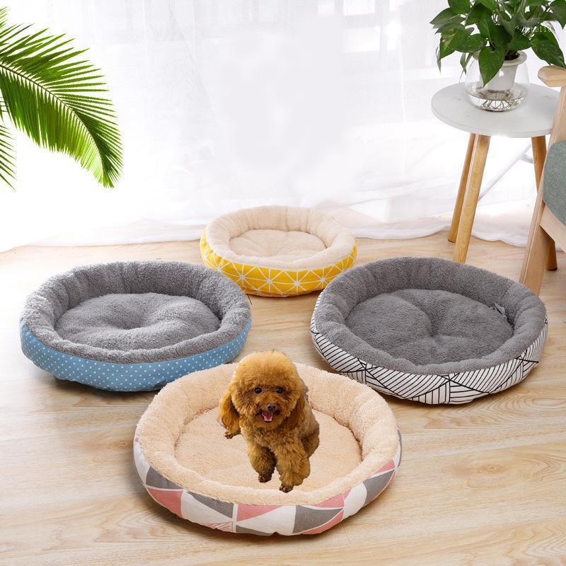 

Printed Pet Bed For Dogs cat house dog beds for large dogs Pets Products Puppies dog bed mat lounger bench cat sofa supplies1, Pink plaid