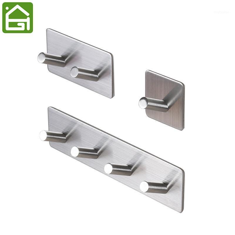 

3M Self Adhesive Wall Door Back Hooks Heavy Duty Stainless Steel Clothes Hanger Bathroom Kitchen Towel Rustproof Hook1