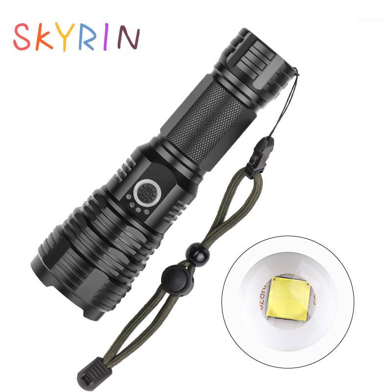 

Led Ultra Bright torch XHP70 Camping light 5 switch Modes waterproof Zoomable Bicycle Light use 18650 battery1