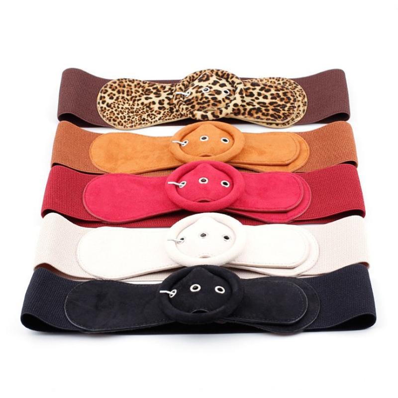 

Belts 2021 Corset For Women 8cm Wide Elastic Female Fashion Leopard Print International Trend Waist, White