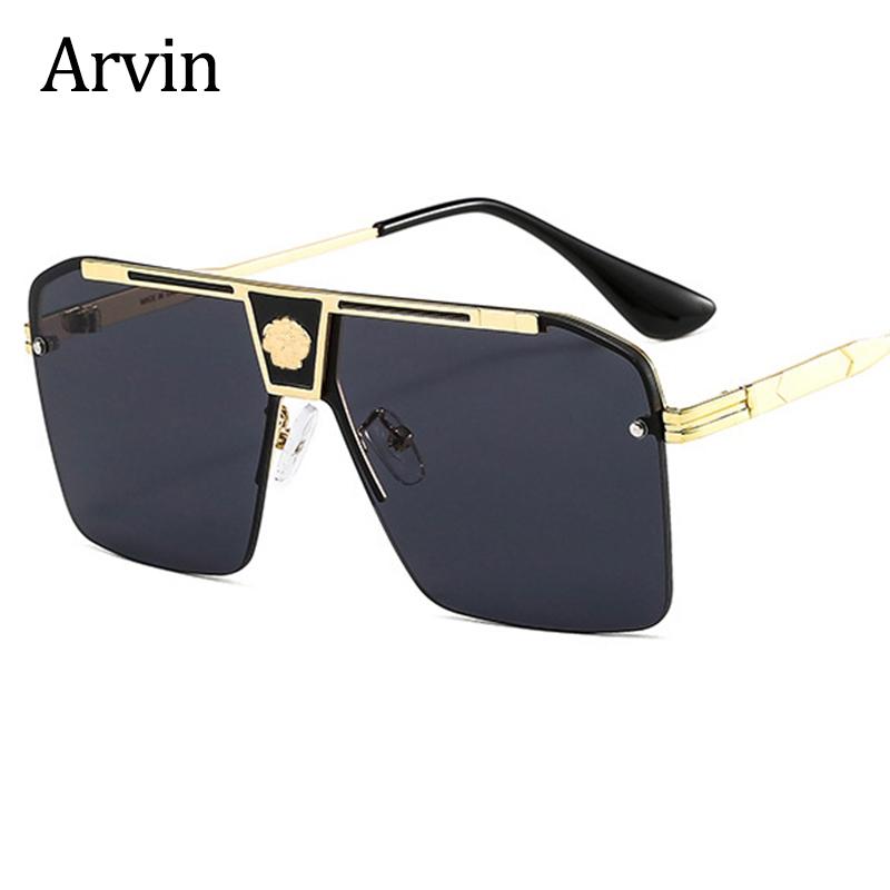 

Fashion Pilot Luxury Sunglasses Women Brand Designer 2021 Oversized Square Vintage Shades Men Sun Glasses Glasses Female UV400