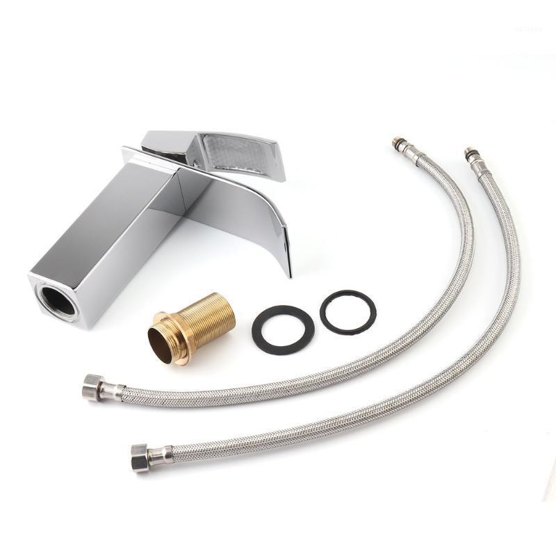 

Contemporary Basin Deck Mount Bathroom Toilet Home Kitchen Waterfall Hot And Cold Water Tap Chrome Vessel Sink Faucet Sale1