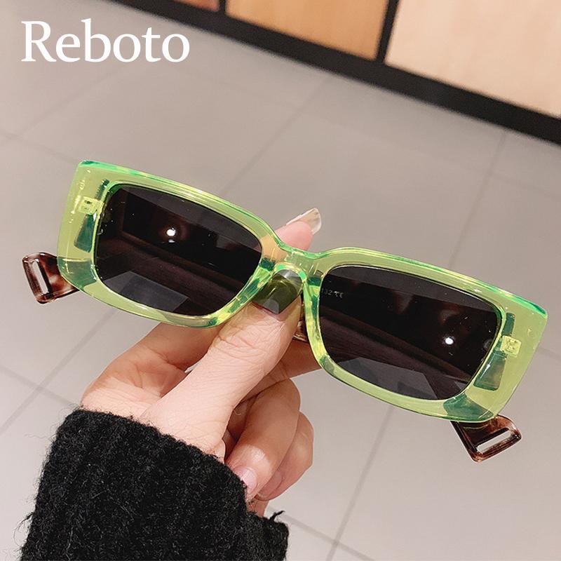 

Sunglasses Retro Small Rectangle Women's Sun Glasses Green Summer Square Women Vintage 2021 Clear Eyewear Ladies