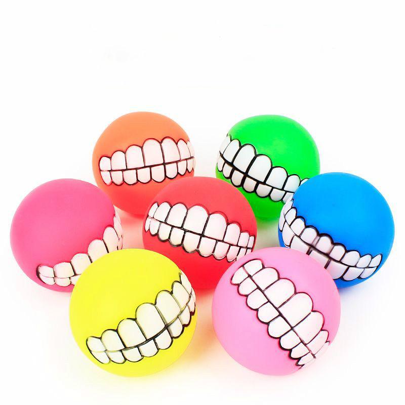 

Rubber Dog Toys Ball Chew Sound Dogs Play Fetching Squeak Toys Tooth Cleaning Honden Speelgoed Soft Nteractive Juguete Perro