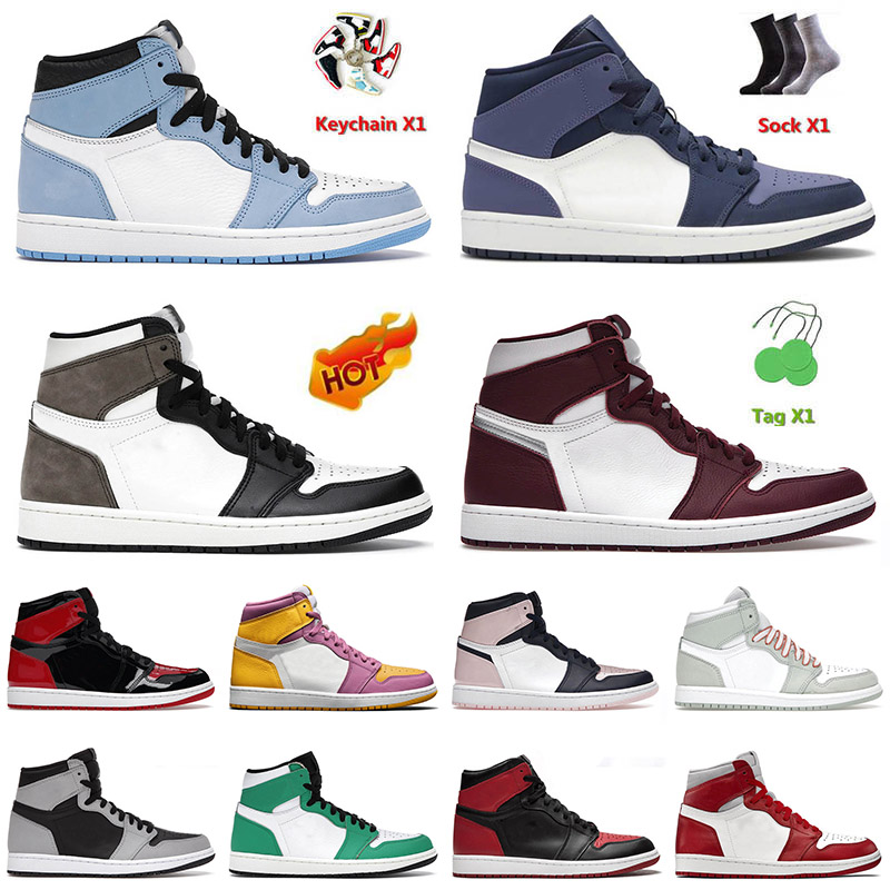 

Basketball Jumpman Shoes 1s Mens Women Patent Bred Rebellionaire Dark Mocha University Blue Jordan 1 Off White Men Retro Trainers Sneakers 36-46, C2 bordeaux 40-47