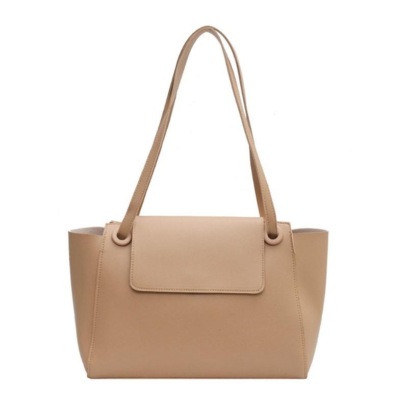 

2021 Women's New Fashion Trend Large-capacity PU Leather Versatile Shoulder Bag Totes Handbag, Black