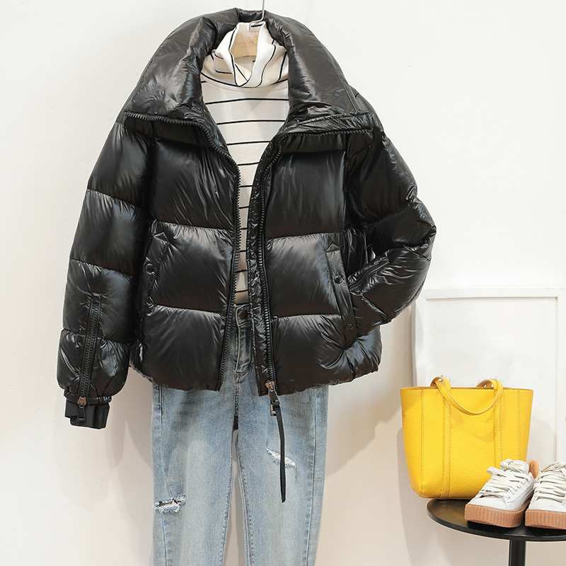 

2021 New Nova Qualidade De Inverno Das Mulheres 90% Pato Branco Jaqueta Fmea Quente Curto Para Parkas Fino R01Q, Black
