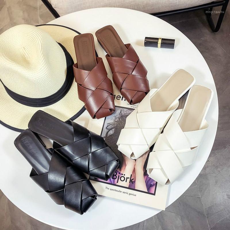 

Half Slippers Women's Spring And Summer 2020 Female Outdoor Flat Bottom Shoes Personality Style All-match Lazy Half Bag Slides1, Black
