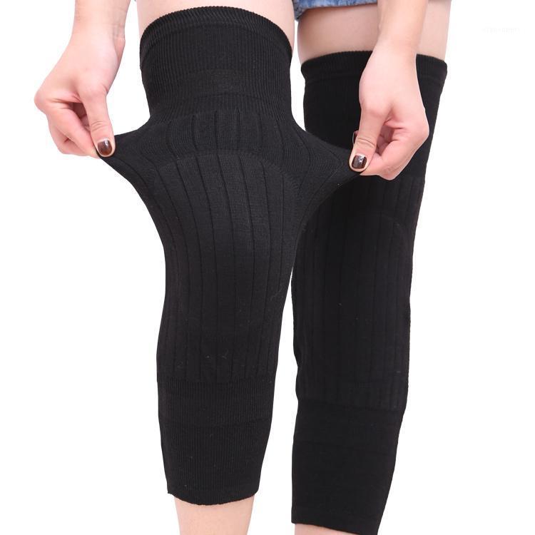 

AOLIKES 1 Pair Long Cashmere Warm Kneepad Wool Knee Support Men Women Cycling Lengthen Protector Pad1, Black