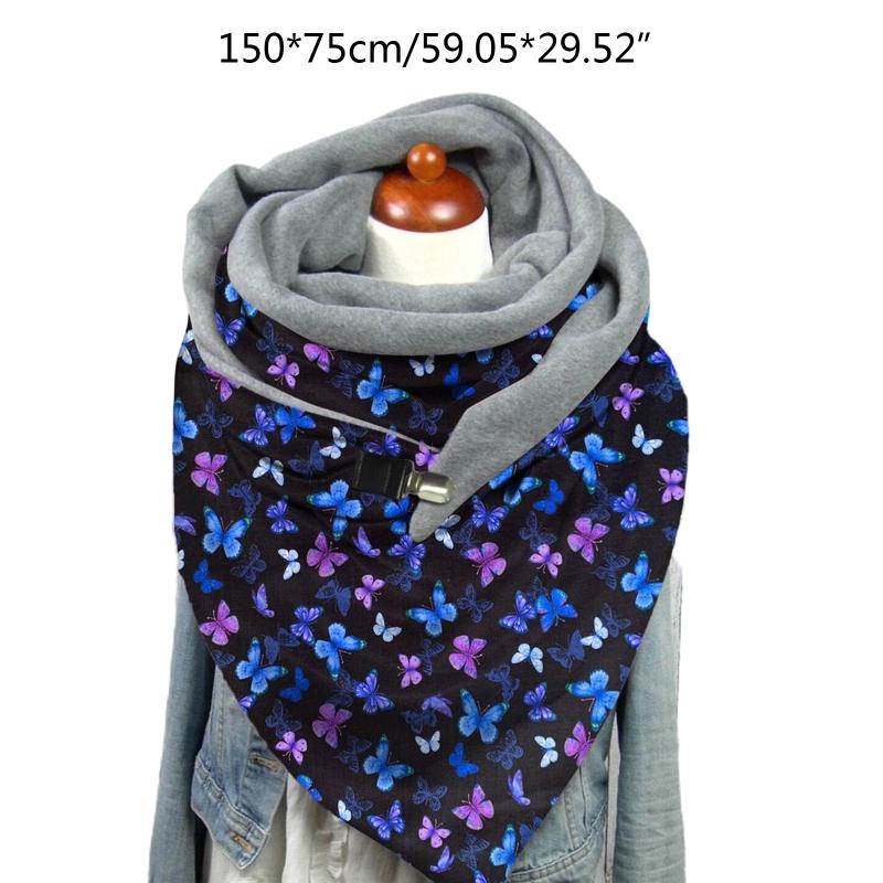 

Women Winter Warm Large Scarf Butterfly Rainbow Shawl Wrap Blanket with Clip