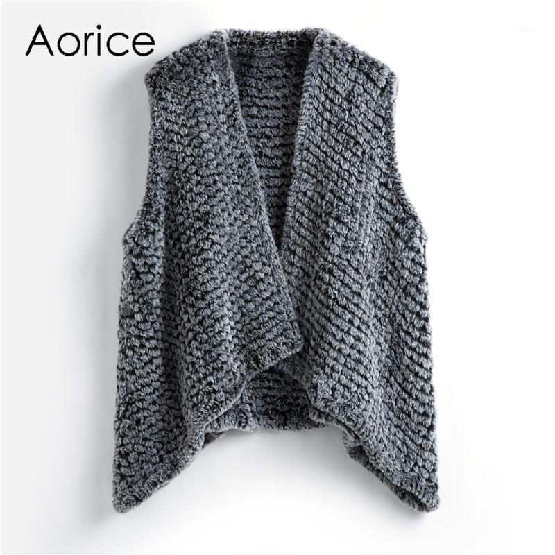 

Aorice FF902 New knit imitate fur vest women's faux fur coat spring winter warm outwear solid color casual coats1, Beige
