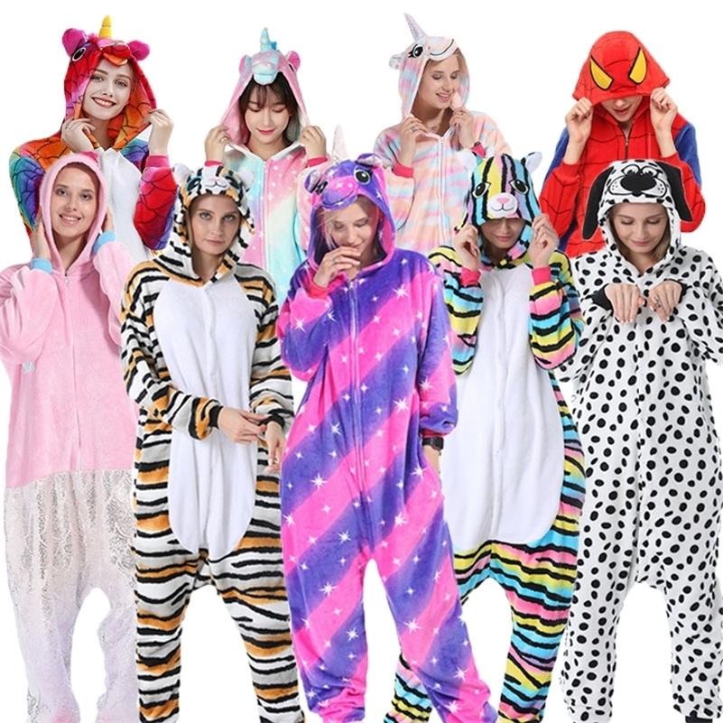 

Flannel pijama women Kigurumi Adult unicorn Pajamas Kids Animal Woman Men Totoro panda pijama de stich Cosplay Onesie 201113, Black;red