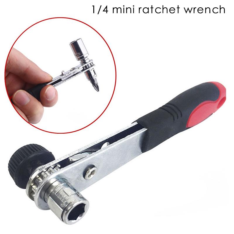 

Mini Rapid Ratchet Wrench 1/4" Screwdriver Rod Quick Socket Wrench Tool Plastic Handle One 1/4 Hexagonal Socket