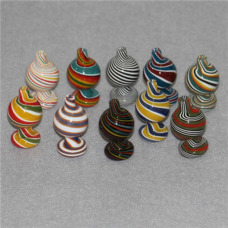

colorful smoking glass bubble carb cap flat top caps fit for 20mm 25mm quartz banger nail X XL bangers Water Pipe