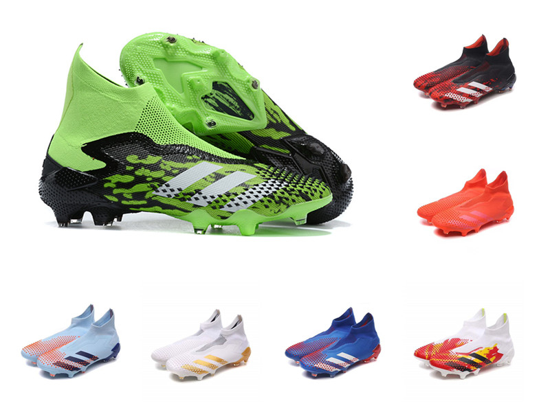 

Predator Mutator 20+ FG Inflight Dark Motion Signal Green Gold Metallic Locality POP Football Cleats boots Tormentor Laceless Soccer shoes, Fg09