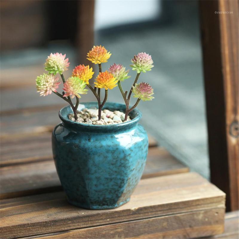 

Artificial Plants Succulents Plastic Plants Three-head Craft Floristry Decoration Home Creative Decoration1