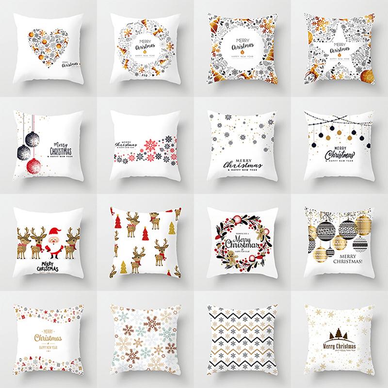 

Cute Cartoon Christmas Pillow Case Christmas Stamping Snowflakes Ornament Decoration, A10