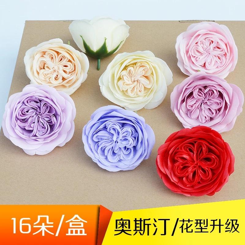

16PCS Austen Rose Soap Flower Bath Body Artificial Flowers Giant Floral Soap Scented Rose Essential Wedding Valentine's Day Gift, Pink