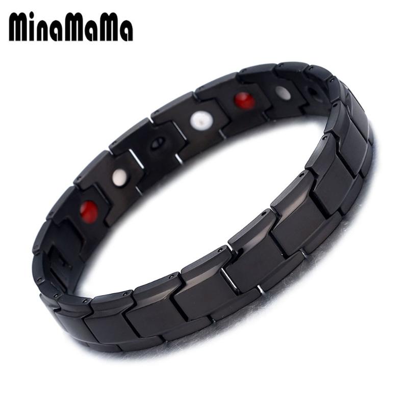 

Titanium Steel Germanium Magnetic Bracelet For Women Men Energy Balance Male Bracelet Health Care Arthritis Therapy Bracelets