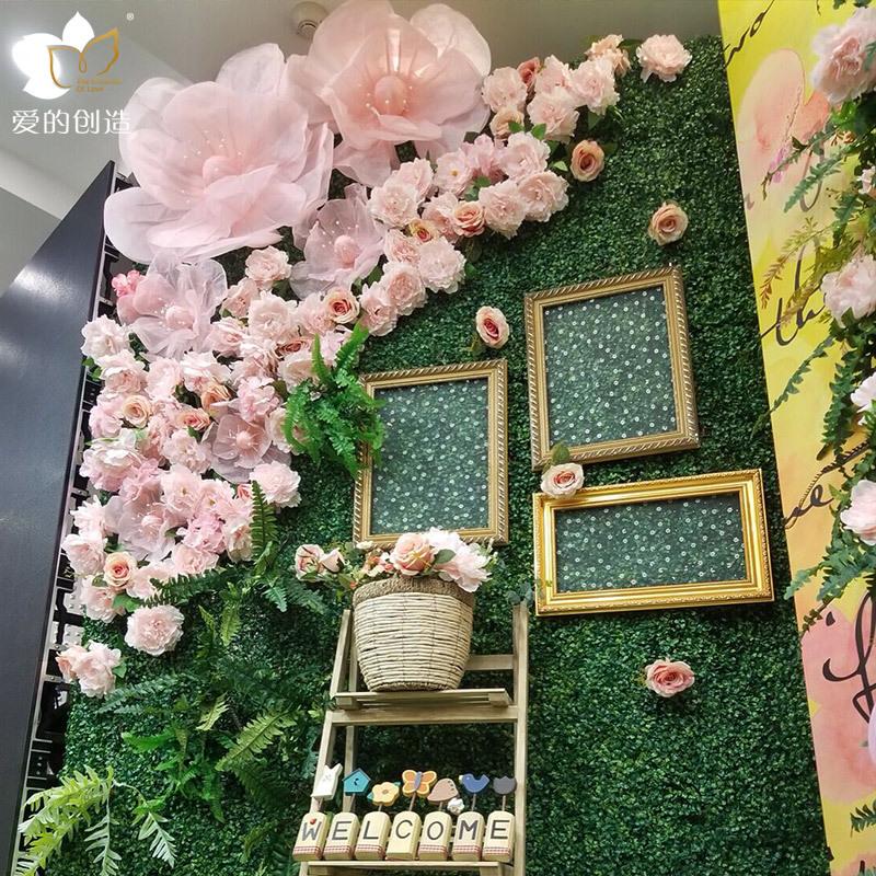 

1Pcs High-grade Artificial Flower Fake Flower Wedding Home Wall Background Decoration, As pic
