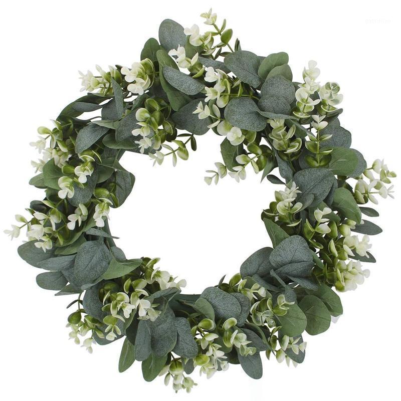 

Faux Boxwood Wreath 12.9Inch Artificial Green Leaves Wreath for Front Door Hanging Wall Window Wedding Party Decoration1
