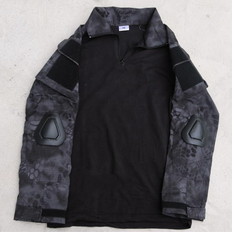 

Kryptek Typhon Camo G2 Army Tactical Shirt Long Sleeve Quick Dry Men Camouflage Combat Hiking Hunting T Shirt1, As pic