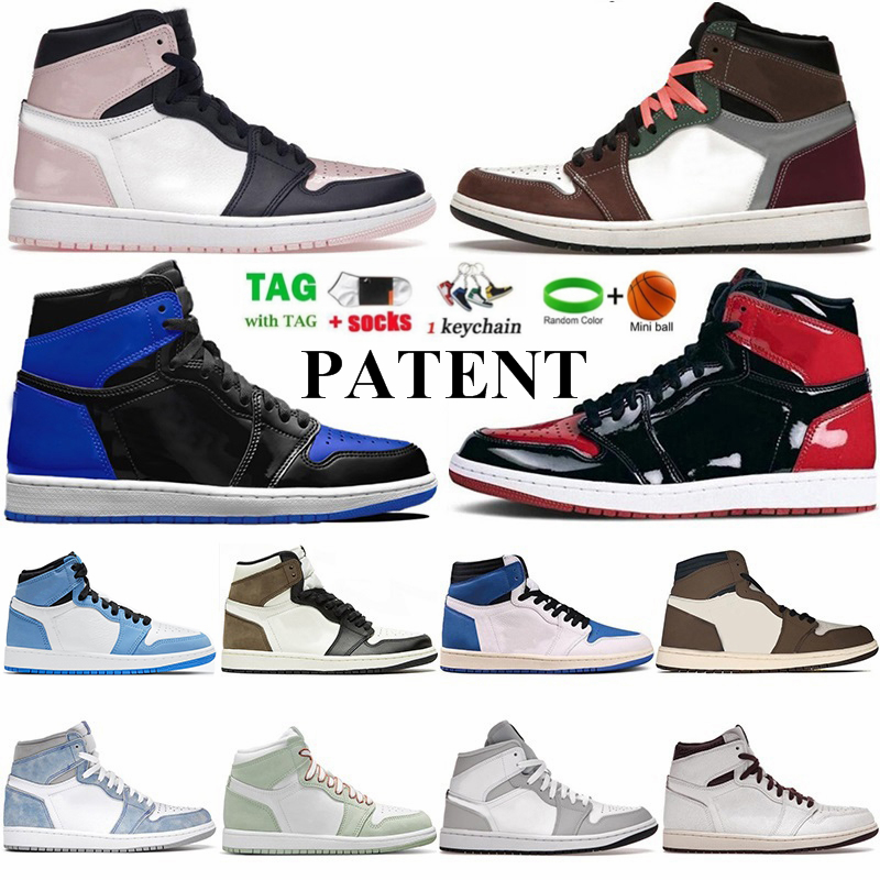 

Jumpman 1 Basketball Shoes Mens Women 1s High Bred Patent Royal Dark Mocha University Blue Atmosphere OG Smoke Grey Bordeaux Designers Sneakers Trainers 36-47, R-midmilan