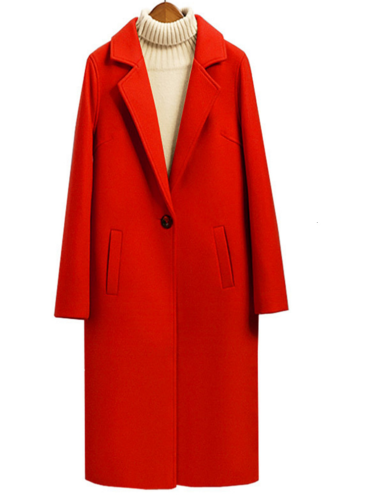 

2021 New Thick cashmere wool coat and plain Korean cotton style professional loose winter jacket sale 798J, Black