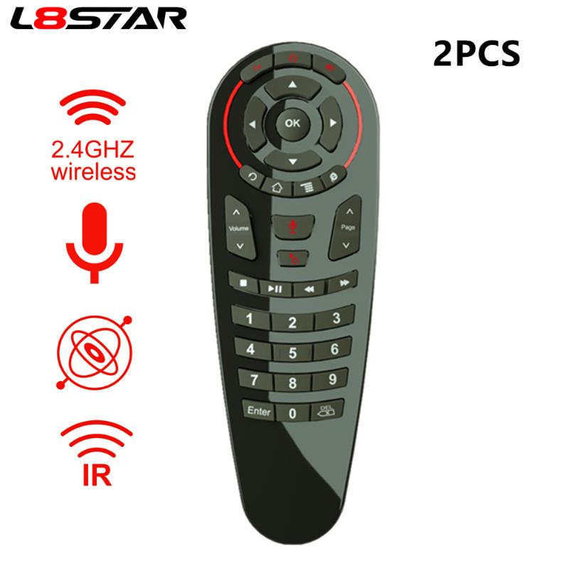 

2pcs L8star G30S Voice Air Mouse Android Tv Gyro 33 keys IR Learning Remote control TV controller 2.4G Wireless Air Remote Mouse
