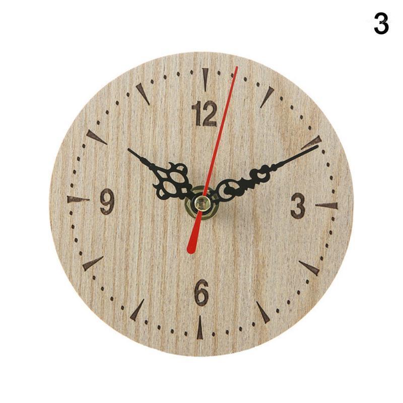 

Newly Small Wooden Wall Clock Vintage Chic Kitchen Office Living Room Decor1
