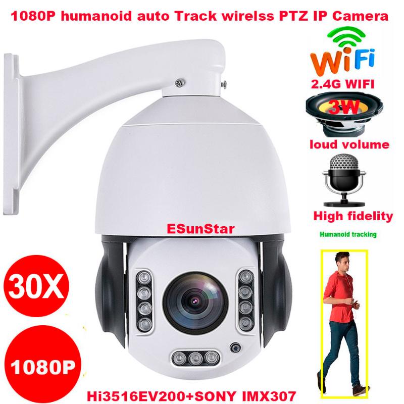 

CamHi 30X Optical Zoom Wireless 1080P WiFi Camera 2MP People Auto Track SONY IMX 307 PTZ Speed Dome IP Camera MIC Speaker 128GB