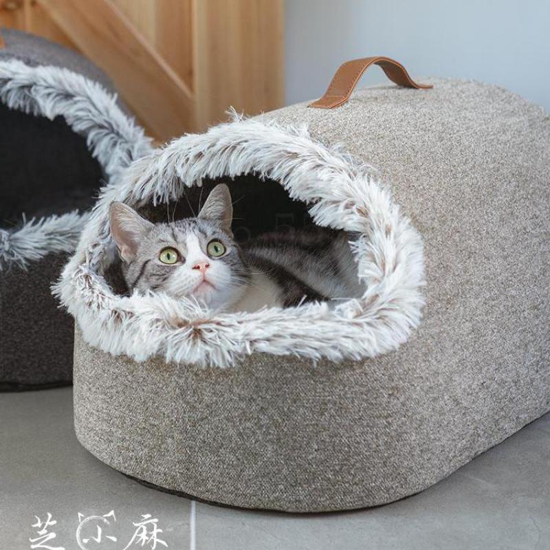 

1000 Polar Cold Proof Cat's Nest Winter Warm Closed Cat Sleeping Bag Large Net Red Deep Sleep Cat Bed Foreign Trade House