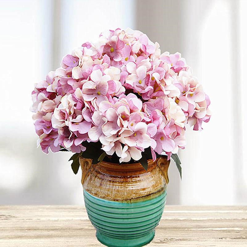 

6 heads/1bundle Artificial plastic flower Christmas home decoration accessories wedding silk Hydrangea diy painting fake flower1, Blue