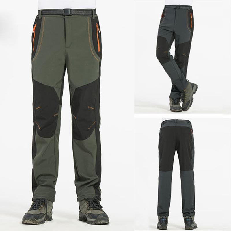 

Men Oversize Patchwork Hiking Pants Waterproof Windproof Winter Male Thick Trousers Warm Outdoor Camping Fishing Skiing Durable, As shown