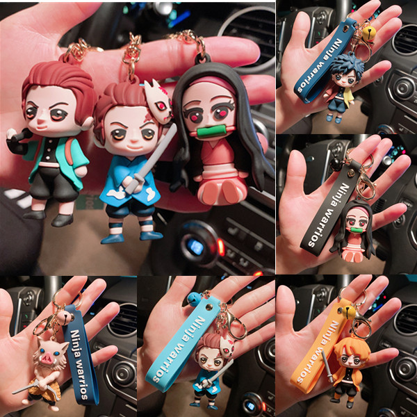 

Anime Demon Slayer Keychain Cute Brinco Blade of Ghost Key Chain Cosplay Pendant Kamado Tanjirou Same Jewelry Fans Gift