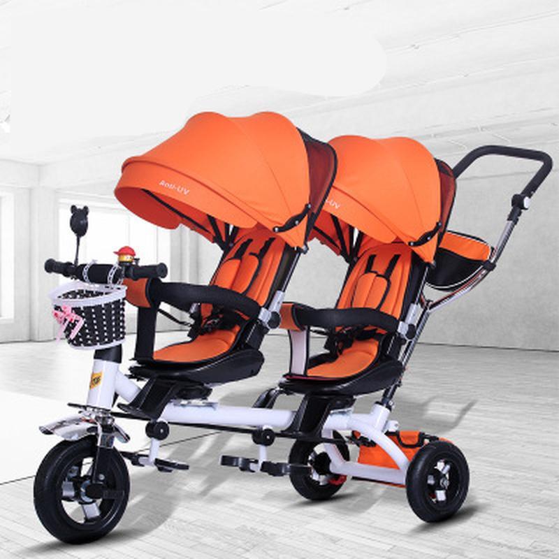 

Baby Strollers Double Twin with Air Wheel Universal Travel Baby Pram Children Double Seat Tricycle Carriage Kids Push Trike1