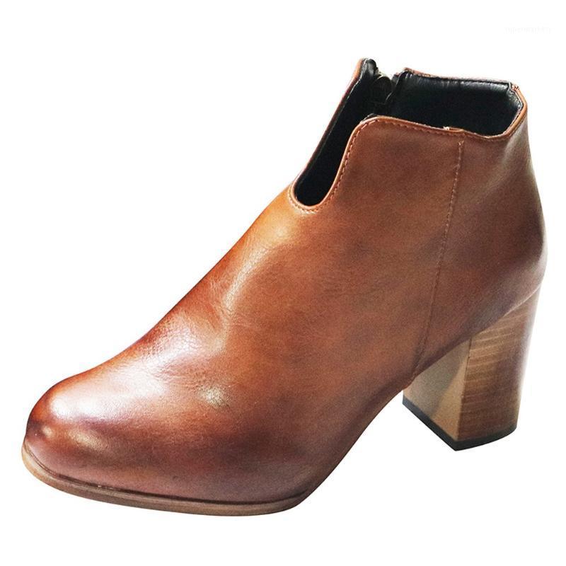 

SAGACE New Classic Women Ankle Boots Winter Female Casual Shoes Suqare Heels Short Boots For Women Zipper Booties1, Bw