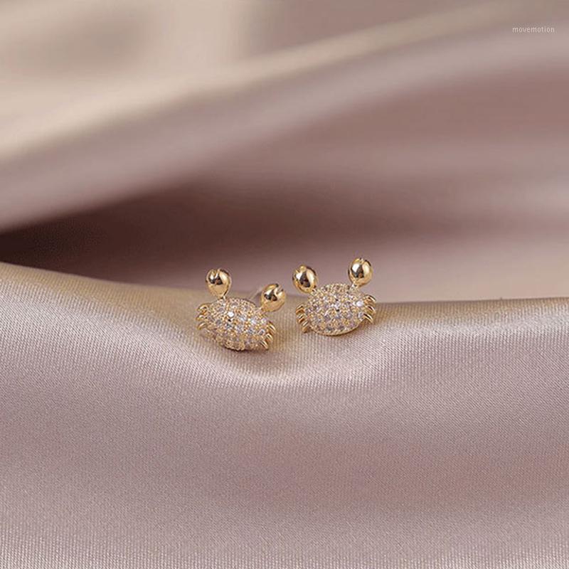 

Aide 925 sterling silver Stud Earrings crab earrings new simple diamond fashionable wild cute zircon1