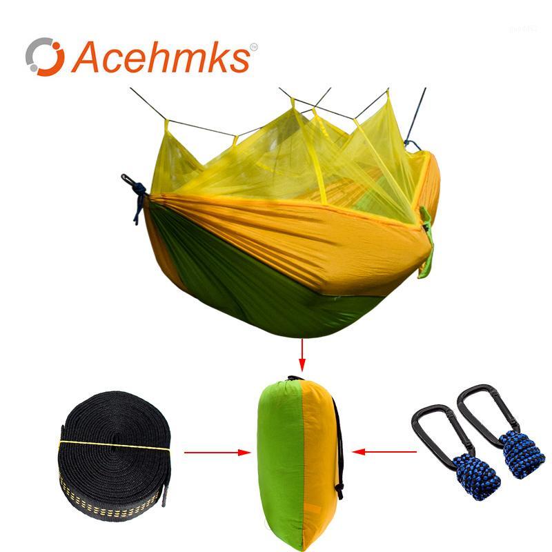 

Acehmks Ultralight Parachute Hammock Hunting Mosquito Net Hamac Travel Double Person Hamak for Camping Outdoor Furniture Hammock1