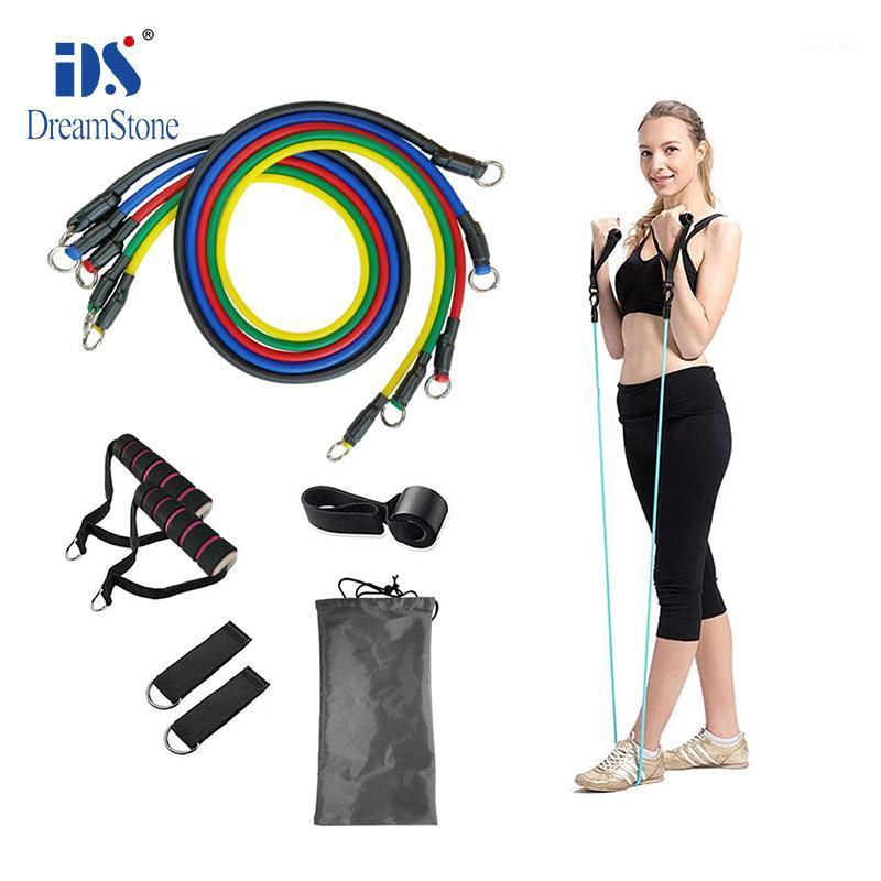 

11 PCS Resistance Bands Set Portable Fitness Elastic Bands Equipment Home Training1