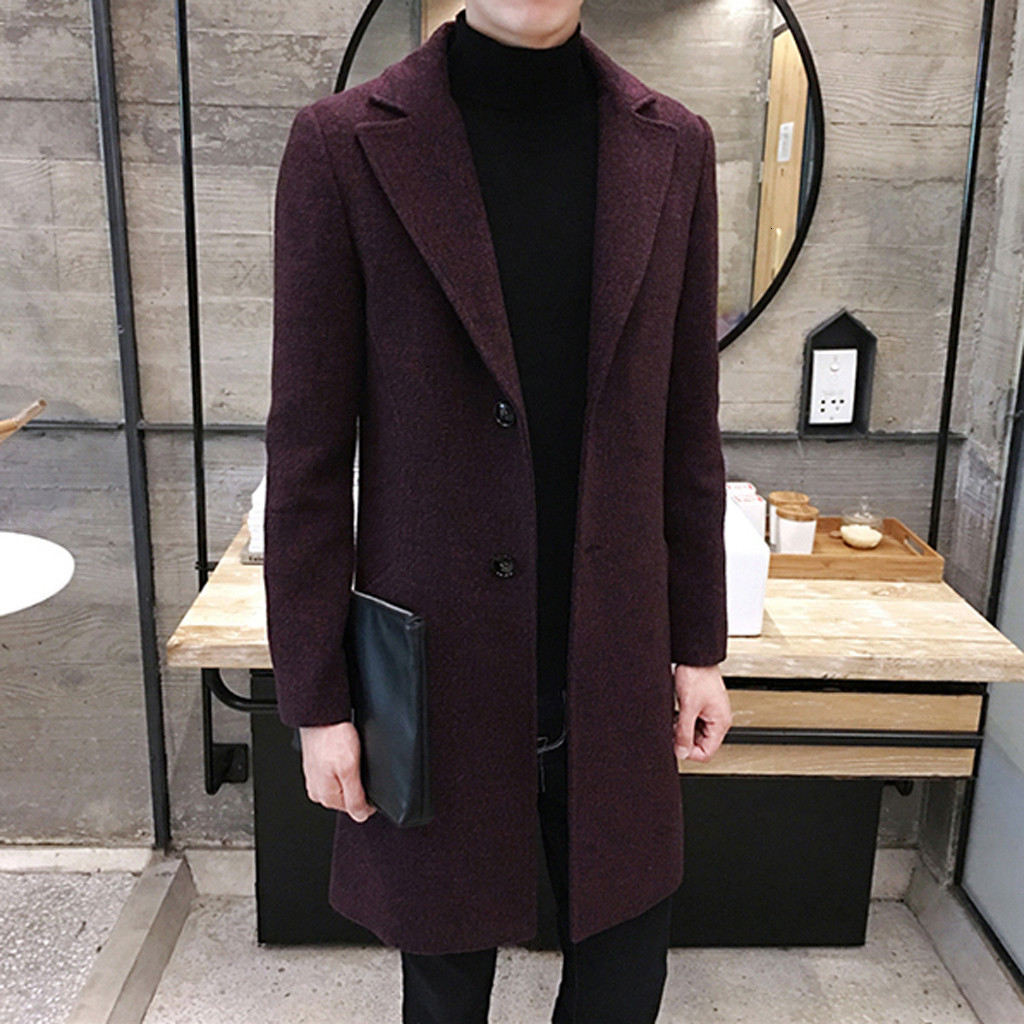 

2021 Formal Figure of the Unique Men Breasted Wool Long New Coat Outwear Jacket Hot Breakfast Masculine QUSK