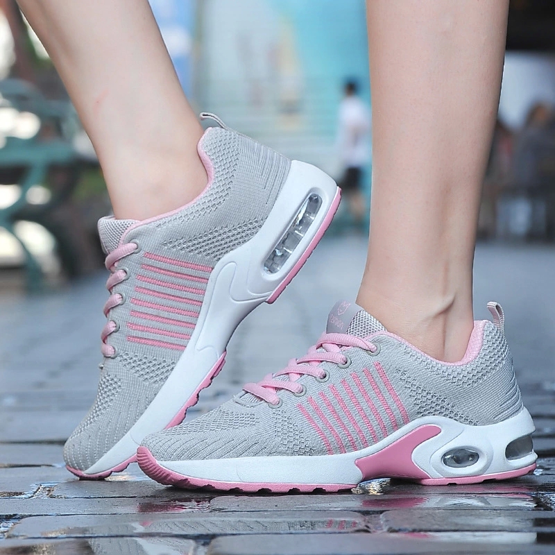 

New Women Air Cushion Sneakers Breathable Running Shoes Men Women Outdoor Fitness Sports Shoes Female Lace-up Casual #EJ1c, Beige