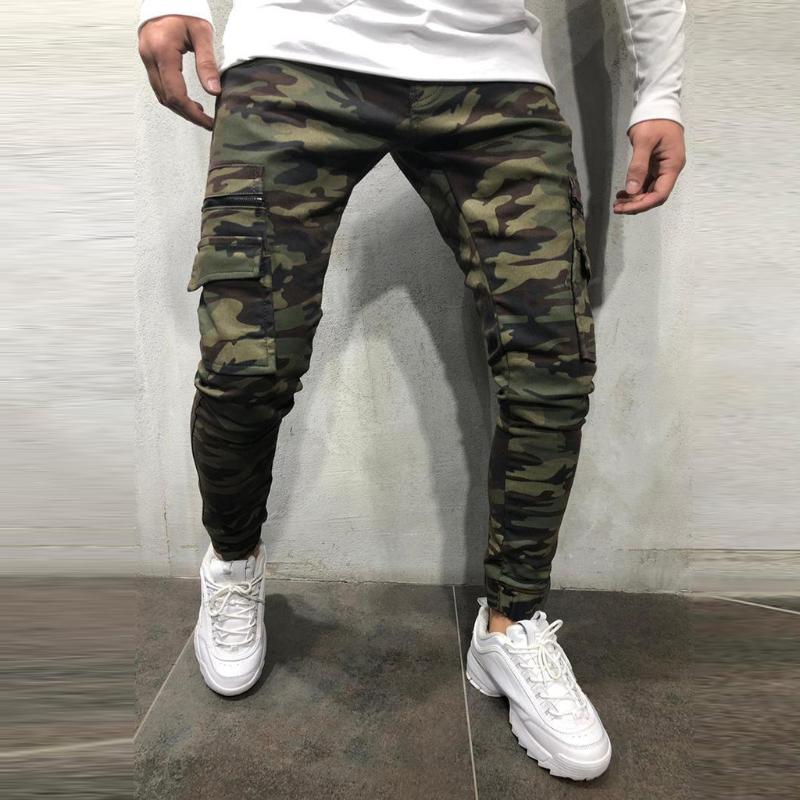 

Men Camouflage Jogger Pants Fashion Streetwear Casual Trousers Men Cargo Pants for Droppshipping Slim Fashion Jeans, Army green