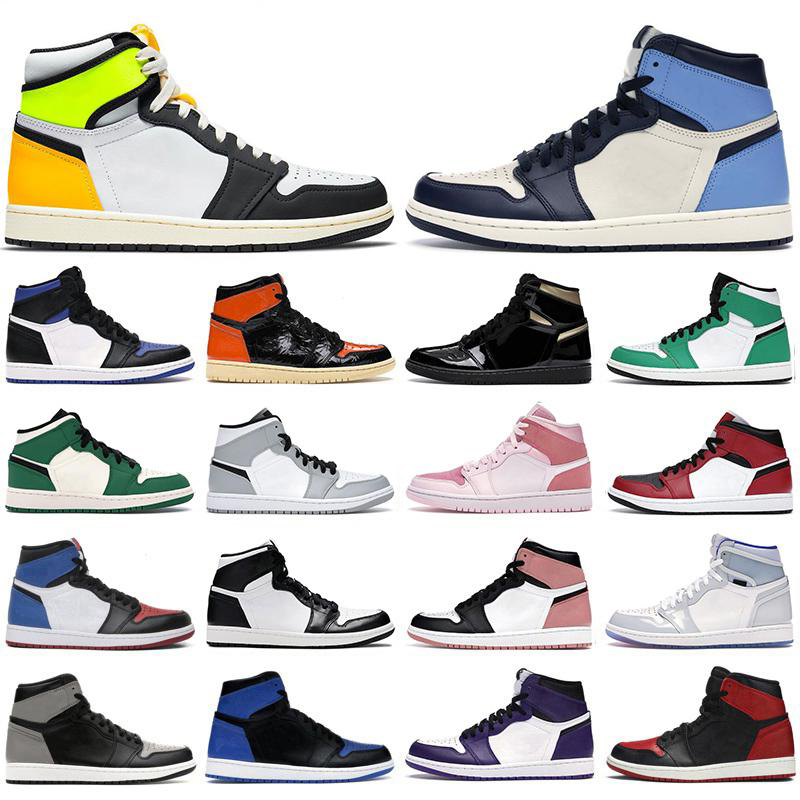 

Jumpman 1 1s mens basketball shoes high satin snake shattered backboard pine green bred royal chicago toe light smoke grey men sneakers, As photo 13