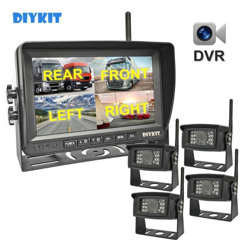 

DIYKIT Wireless 7" 1280x720 AHD Truck 4ch Recorder Monitor HD Night Vision Reverse Backup Wifi LED Camera for Bus Car Truck RV1