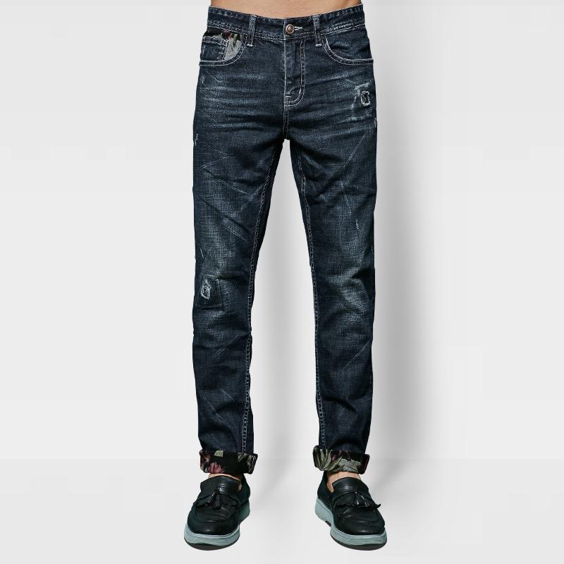 

PROFESSIONAL JEANS STORE Men Jeans Men Homme German Velvet Winter Warm Dark Blue Straight For Man Homme1