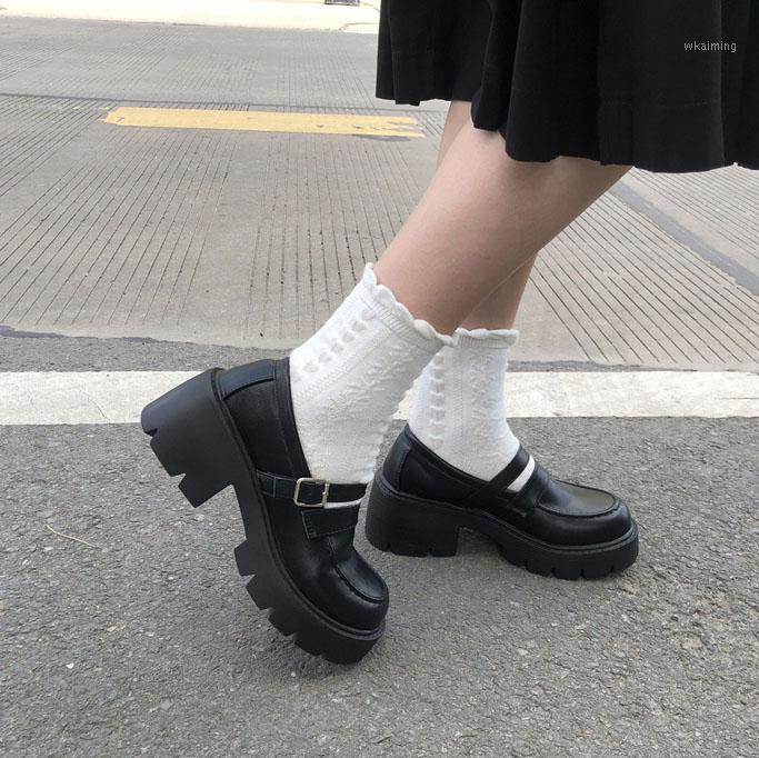 

Mary Jane Shoes for Women 2021 Chunky heels Platform Ankle Strap Pumps Woman Thick Bottom Lolita Shoes Japanese High Heels1, Black