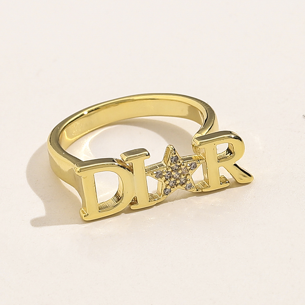 20style 18K Gold Plated Stainless Steel Open Band Rings Letters Retro Geometric Ring Men Women Metal Jewelry Accessories